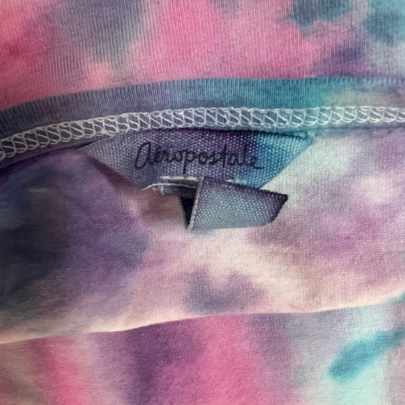Aeropostale Purple & Blue Tie Dye Tank Halter Crop Top - Picture 3 of 3